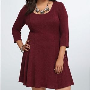 Hacci Knit Fluted Skater Dress